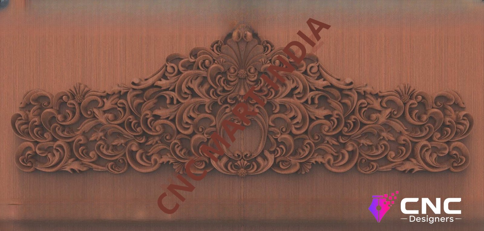 Beds & Sofa - BS-119 Ornamental Headboard Floral Relief 3D Model